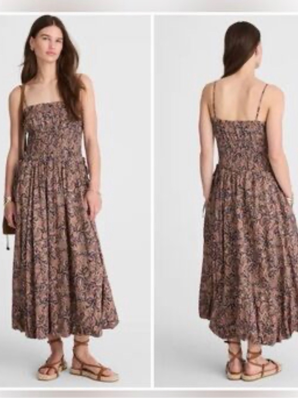CURRENT/ELLIOTT PAISLEY SMOKE BUBBLE HEM MAXI DRESS SIZE M NWT
